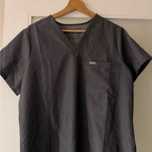 Figs Charcoal V-Neck Catarina Top